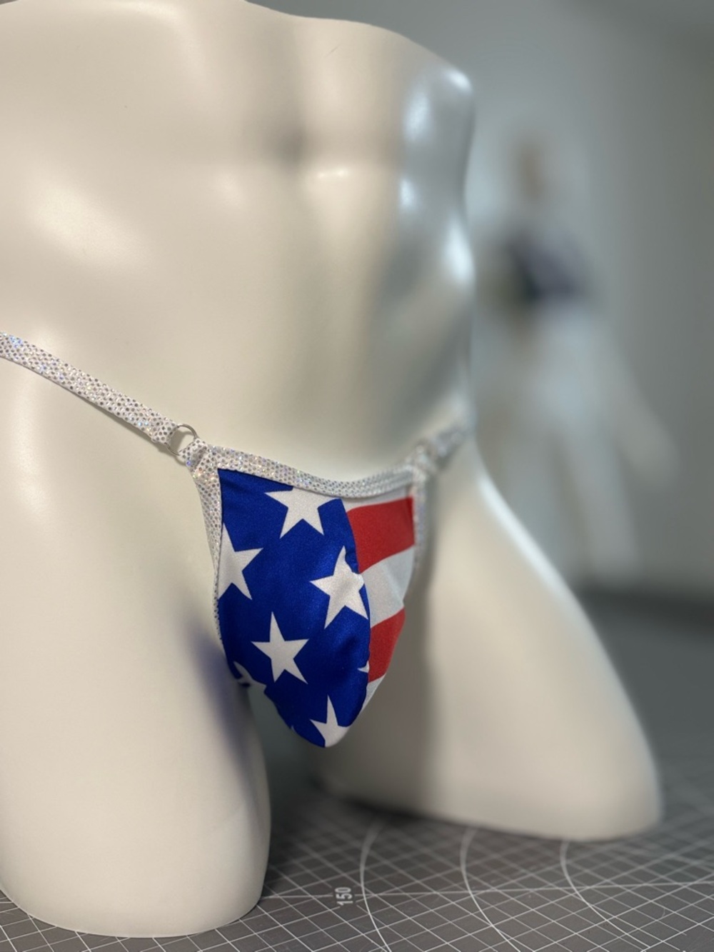 Patriotic Stars & Stripes String Bikini Bottom - Red, White & Blue